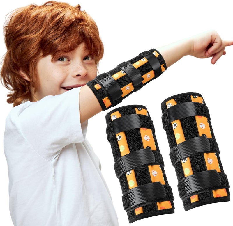 Threlaco 2 Pack Thumb Sucking Stop for Kids Toddlers Nail Biting Treatment Finger Sucking Deterrent Guard Prevention Anti Nose Picking Pediatric Elbow Immobilizer for Boys Girls 2-6 Years(Sport) - Image 1